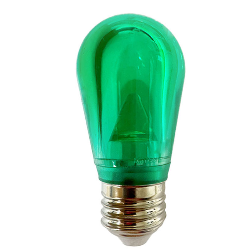 Green LED S14 Smooth Light Bulb LI-S14GR-PL
